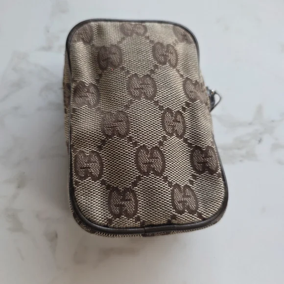 Gucci Monogram Mini Pouch in Brown/Tan - Picture 2 of 11